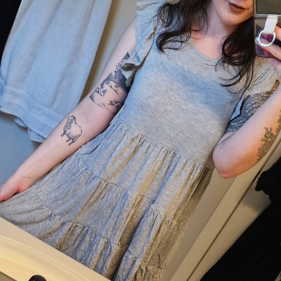 Grey Babydoll Dress - Picture 2 of 5